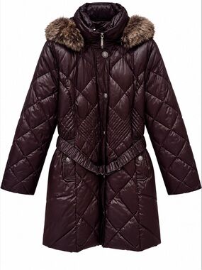Gerry Webber Chocolate Brown faux down Coat USXL